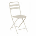 Chaise de jardin pliante beige en acier à assise arrondie 42 x 52 x 80 cm