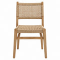 Chaise de jardin en bois massif naturel et corde papier tressée 53 x 55 x 82 cm