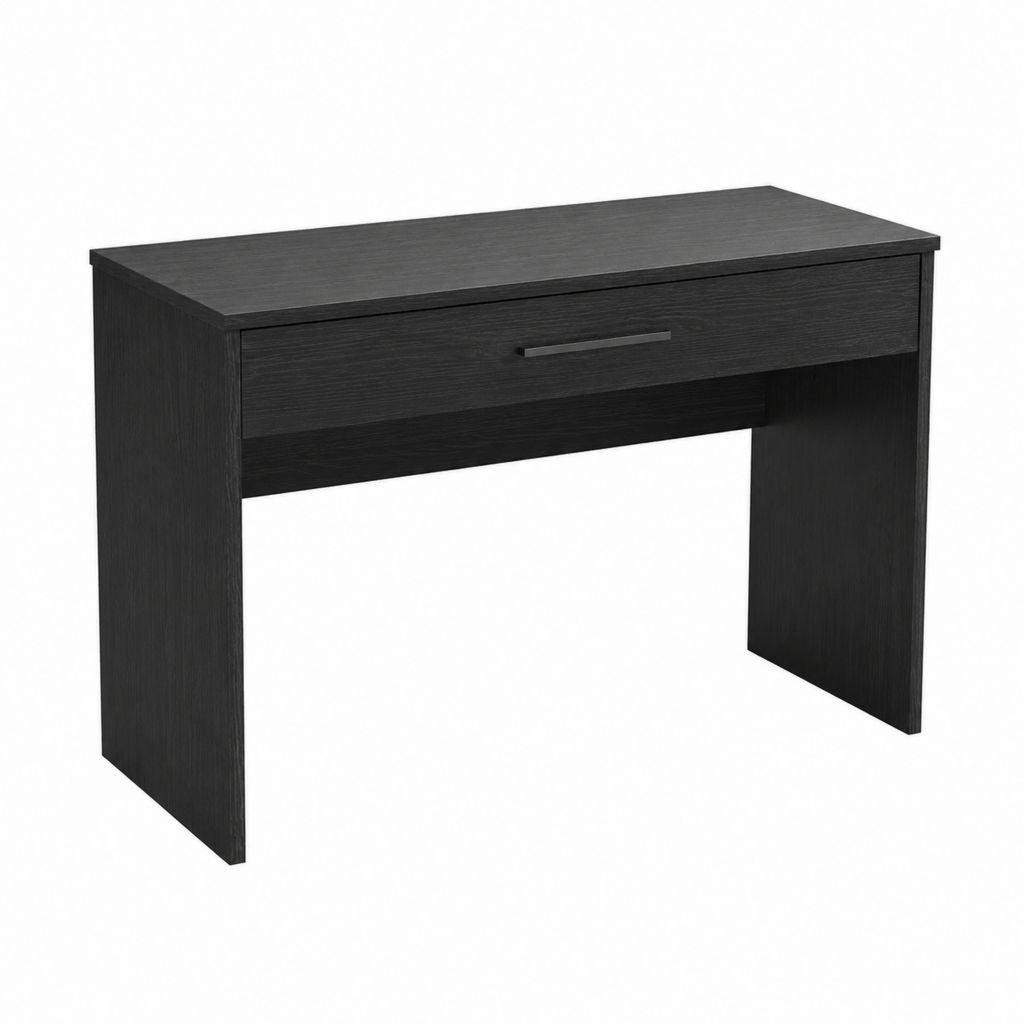 Bureau classique avec tiroir noir en panneaux de particules mélaminés rectangulaire 120 x 60 x 75 cm